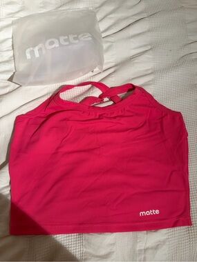 Matte Collection Cross Flow Tank- Women's Hot Pink Tank Top